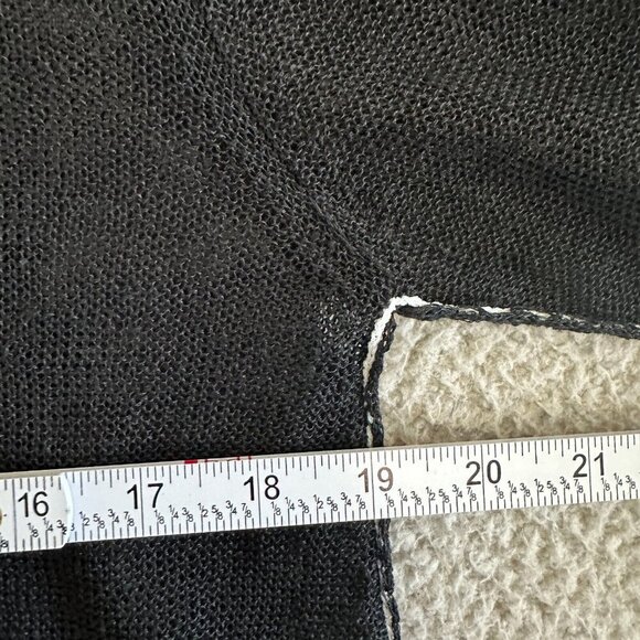 ELEMENTE CLEMENTE Black Wool Oversize Long Sleeve Tunic Top Knit Sheer - Picture 11 of 15